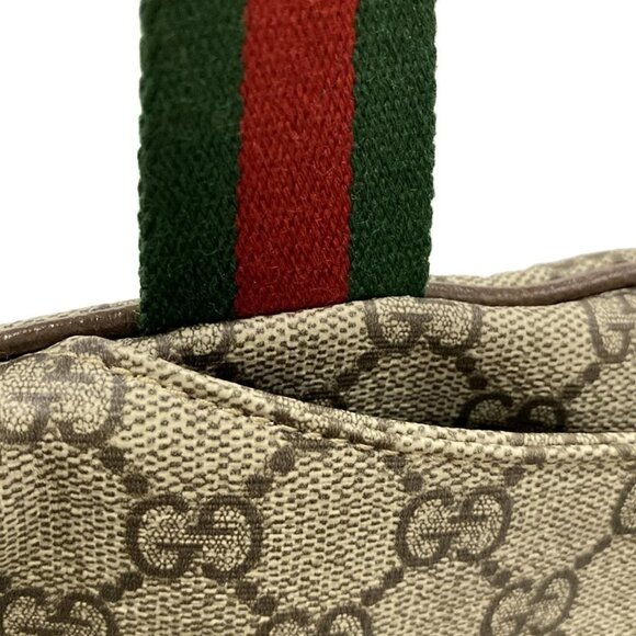 Auth GUCCI GG Plus / GG Supreme / Shelly 758686 Beige Dark Brown Multi PVC - Picture 12 of 16